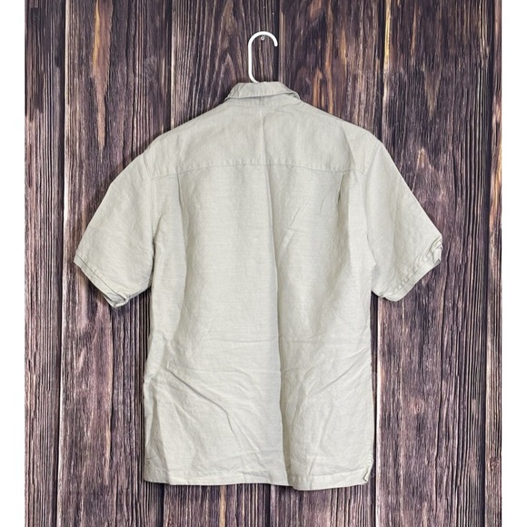 Cubavera Mens S Beige Short Sleeve Embroidered Shirt Button Up‎ Ramie Rayon - Picture 2 of 16